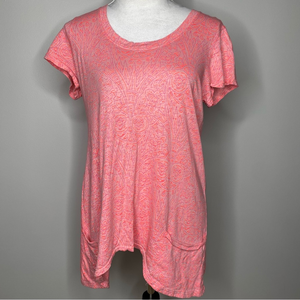 Fresh Produce asymmetrical coral top size medium